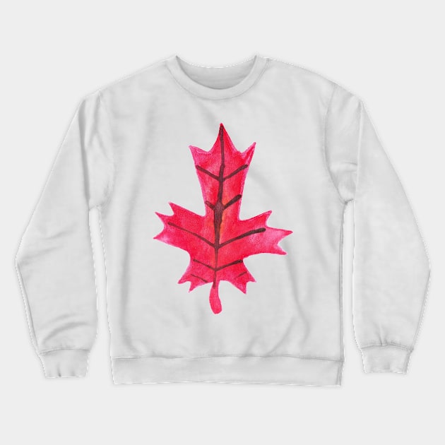 Red Oak Leaf Watercolor Crewneck Sweatshirt by saradaboru